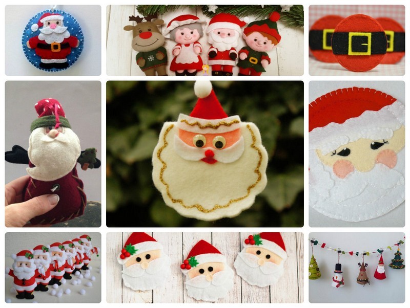 Новогодние игрушки из фетра Дед мороз своими руками: схемы, выкройки, шаблоны, мастер классы