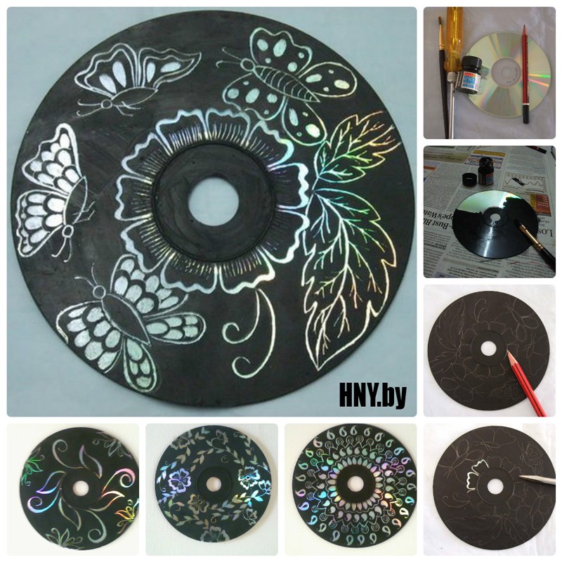 Елочный шар из старых дисков: новогодние поделки из CD своими руками