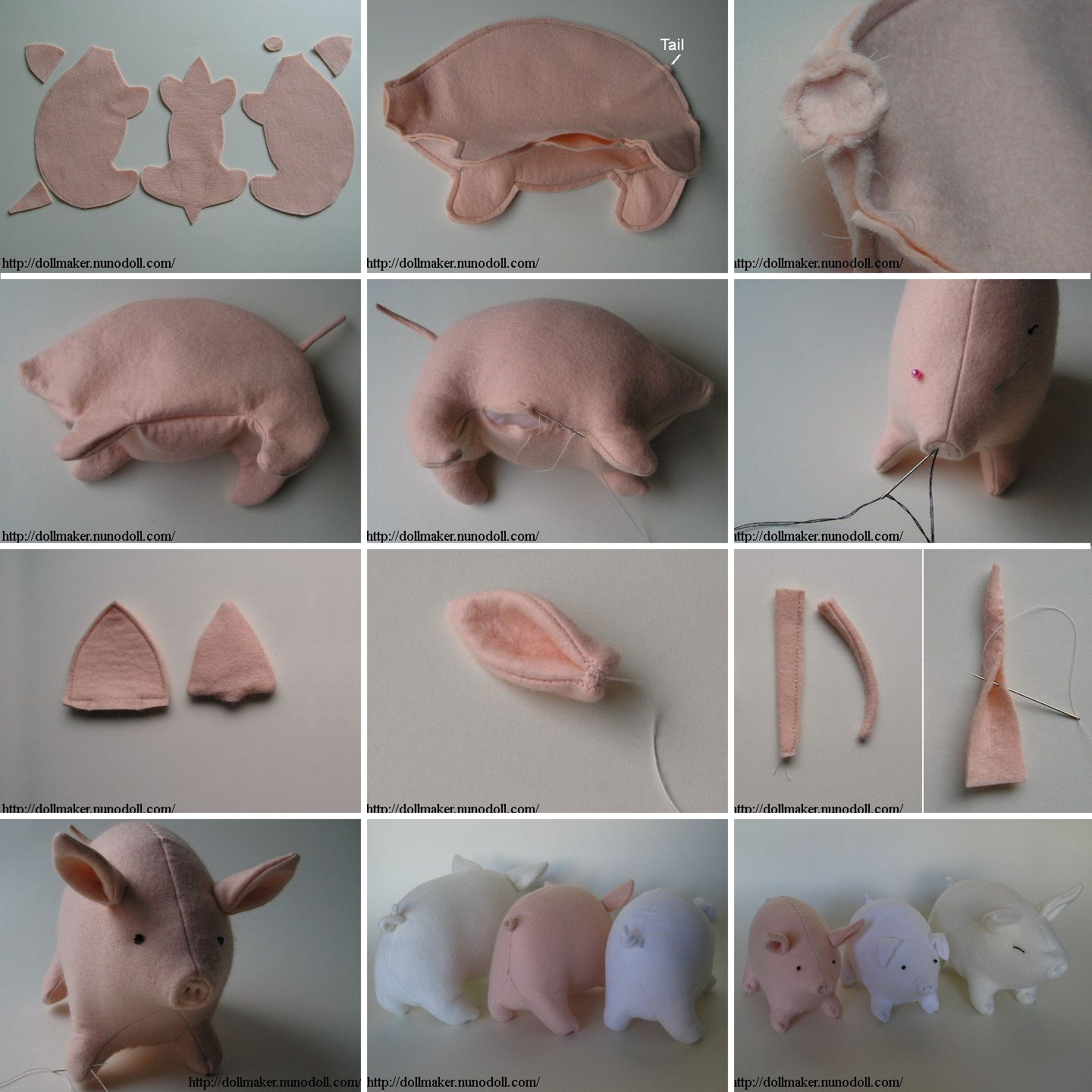 Свинья из фетра 3D: делаем подарок на новый год своими руками