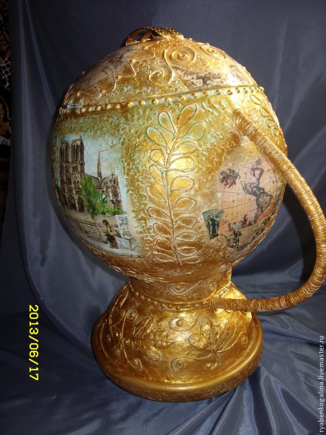 Делаем глобус-сундук из папье-маше, фото № 23