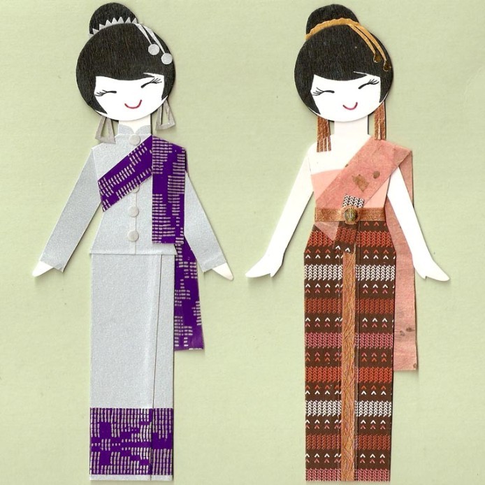 Тайские девушки в национальных костюмах