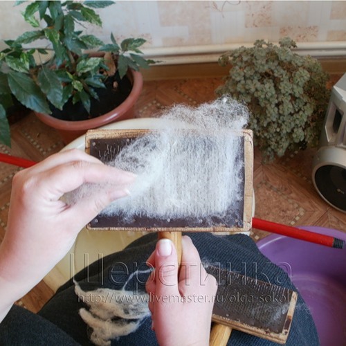 Подготовка шерсти для валяния, фото № 24