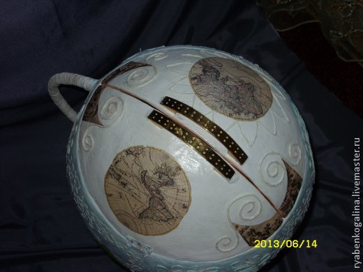 Делаем глобус-сундук из папье-маше, фото № 12
