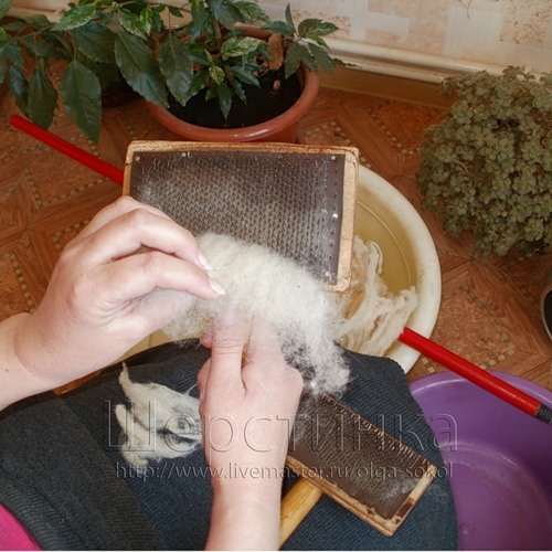 Подготовка шерсти для валяния, фото № 25