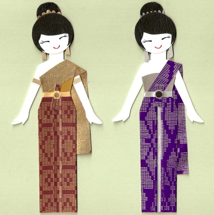 Тайские девушки в национальных костюмах