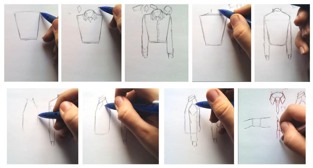 Как рисовать мужскую рубашку