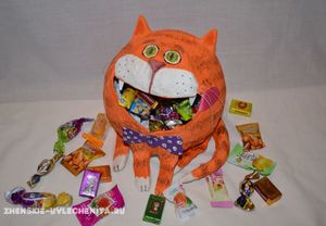 Кошка-конфетница для детей