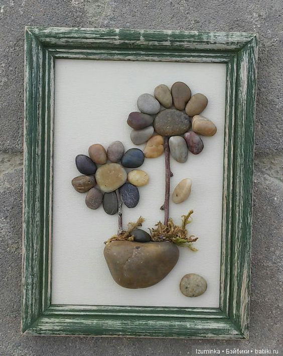 Поделки из морских камешков.