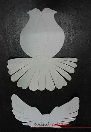 Белые голуби из бумаги. Фото №3