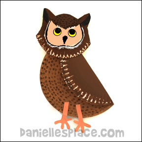 Owl Paper Plate Craft for Kids from www.daniellesplace.com