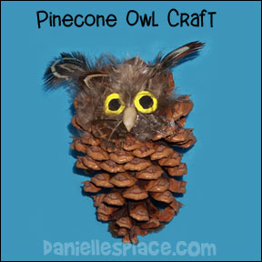 Pinecone Great Horned Owl Craft for Kids from www.daniellesplace.com