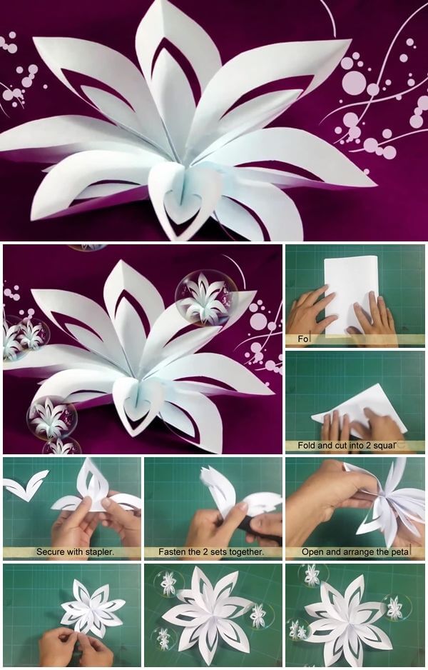diy-layered-paper-flower-cutting-and-folding-tutorial DIY Paper Flower Step by step making tutorials