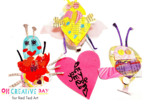 Newspaper Love Bugs - Valentines Crafts for Preschool