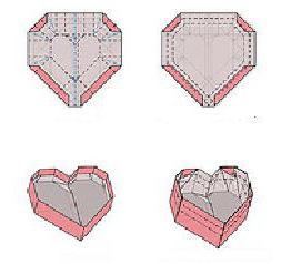 оригами из бумаги сердце объемное схема 
