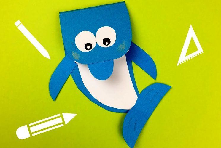 Аппликация в школу - делаем акулу из бумаги